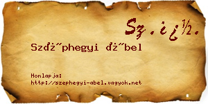 Széphegyi Ábel névjegykártya
