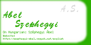 abel szephegyi business card
